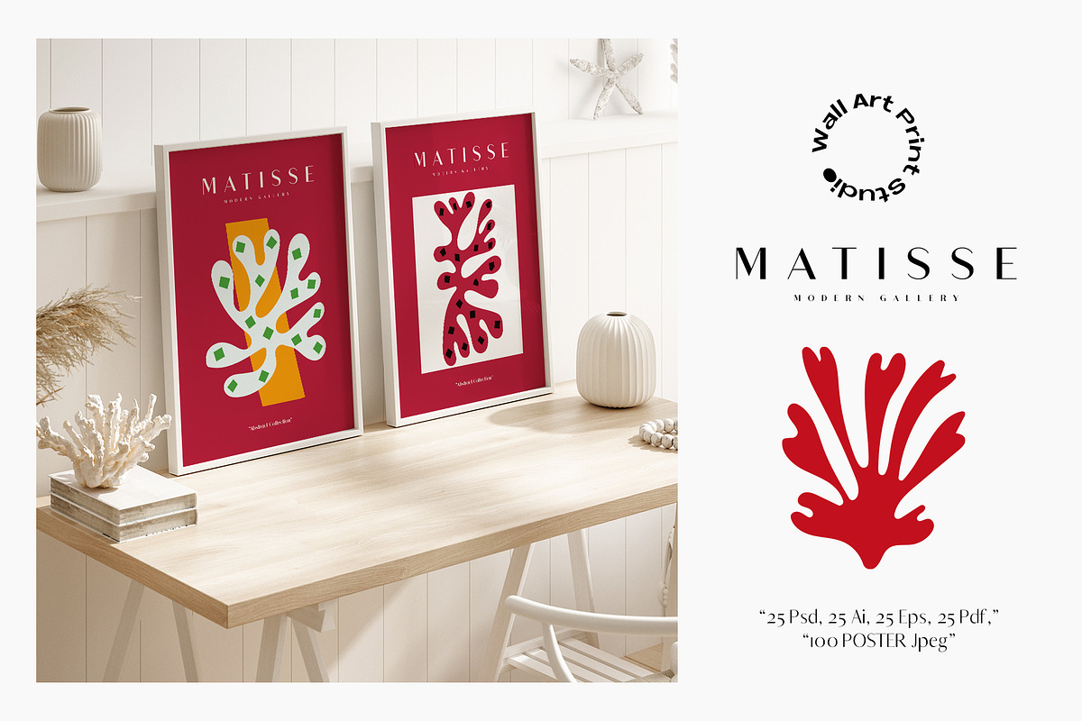 Matisse Modern Gallery 2, a Background Graphic by Wall Art Print Studio (Photo 10 of 11)
