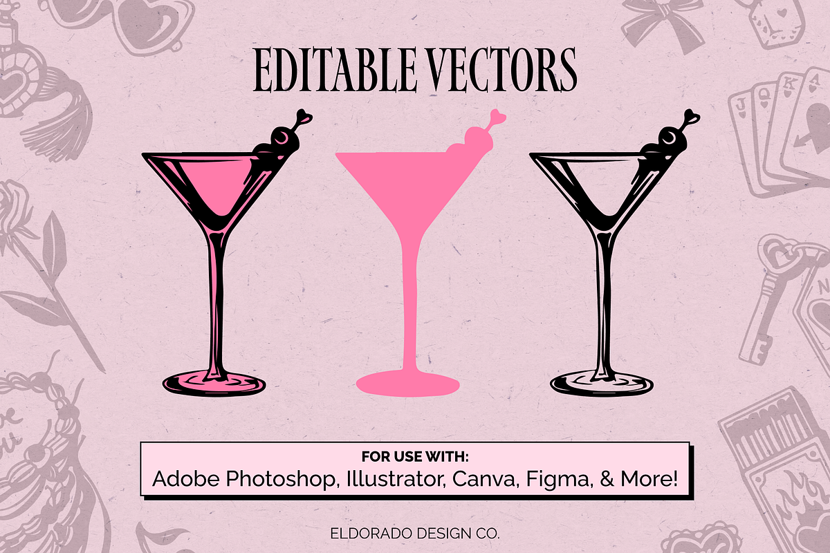 Lucky Love Retro Valentines Graphics, a Seasonal Illustration by Eldorado Design Co. (Photo 4 of 5)