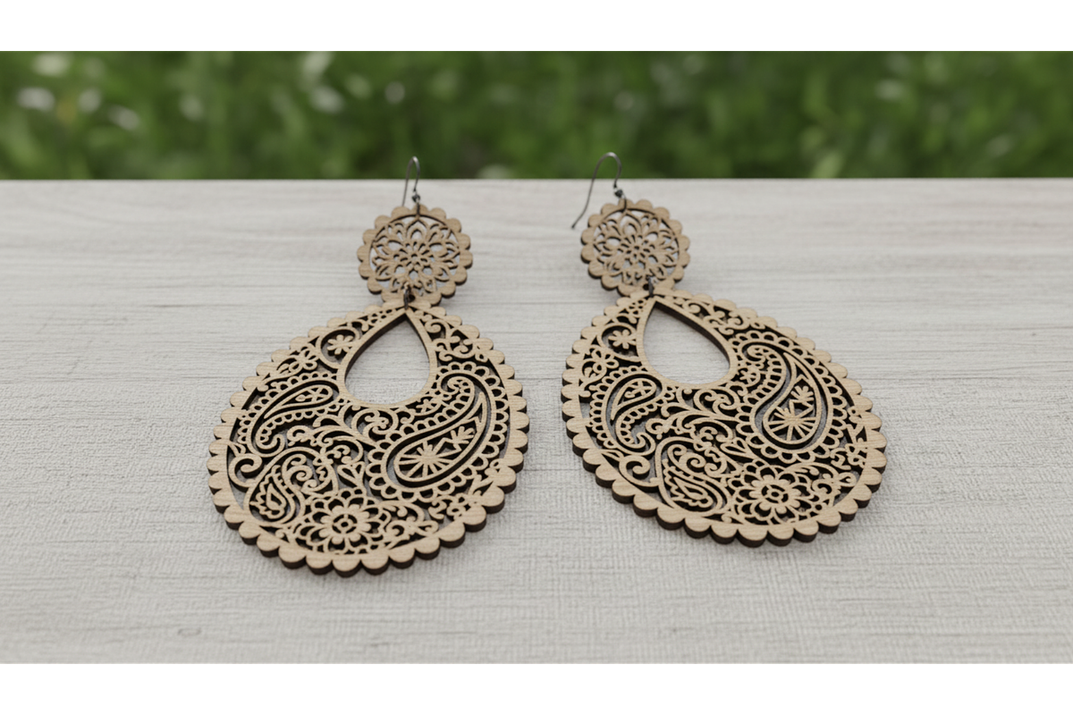 Floral Drop Earring SVGs, a Graphic by hafijul (Photo 11 of 11)