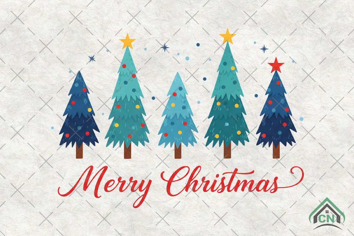 Vintage Christmas Tree PNG, an Illustration by Craft Nest (Photo 1 of 6)