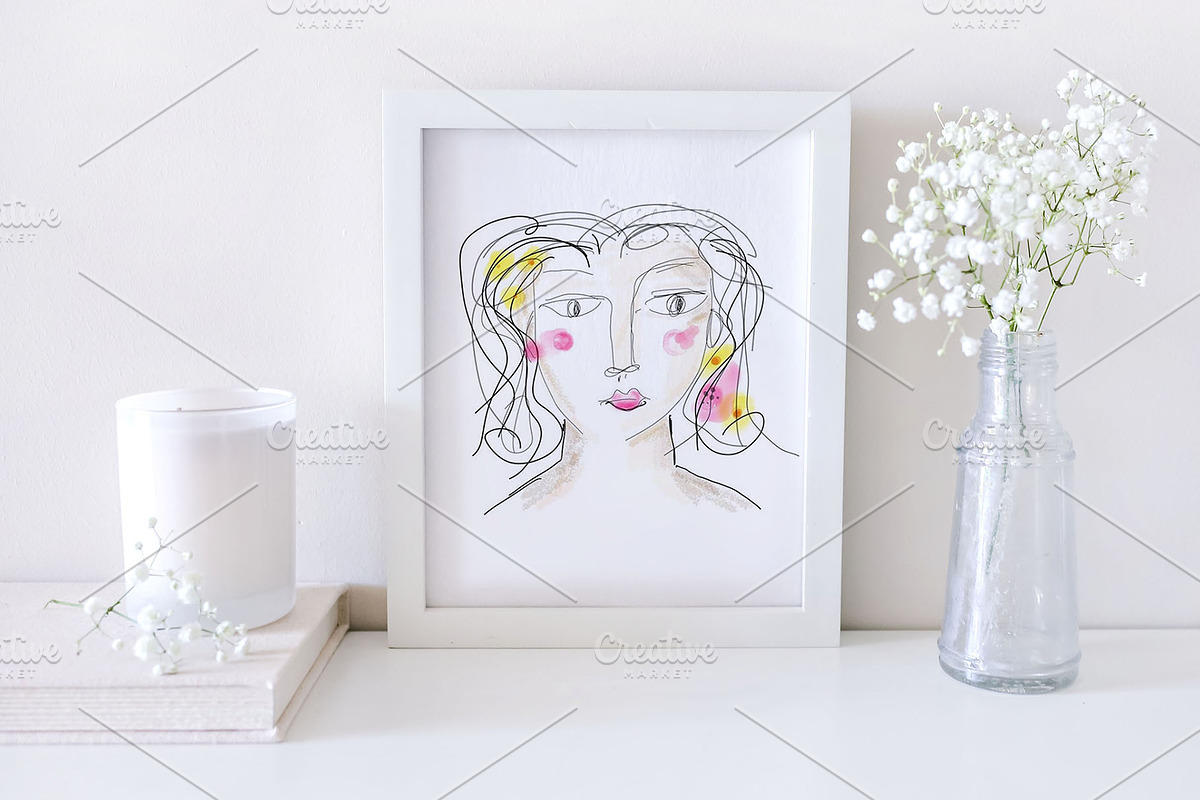 All White Frame Mockup, a Print Template by SunnyTangerine Stock (Photo 2 of 4)