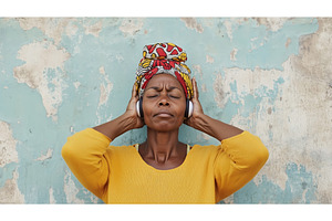 African woman wearing a colorful, a Person Photo by Sergey Kotenev