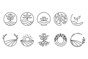 minimalist agriculture logo line art, a Branding & Logo Template by Pyruos ID