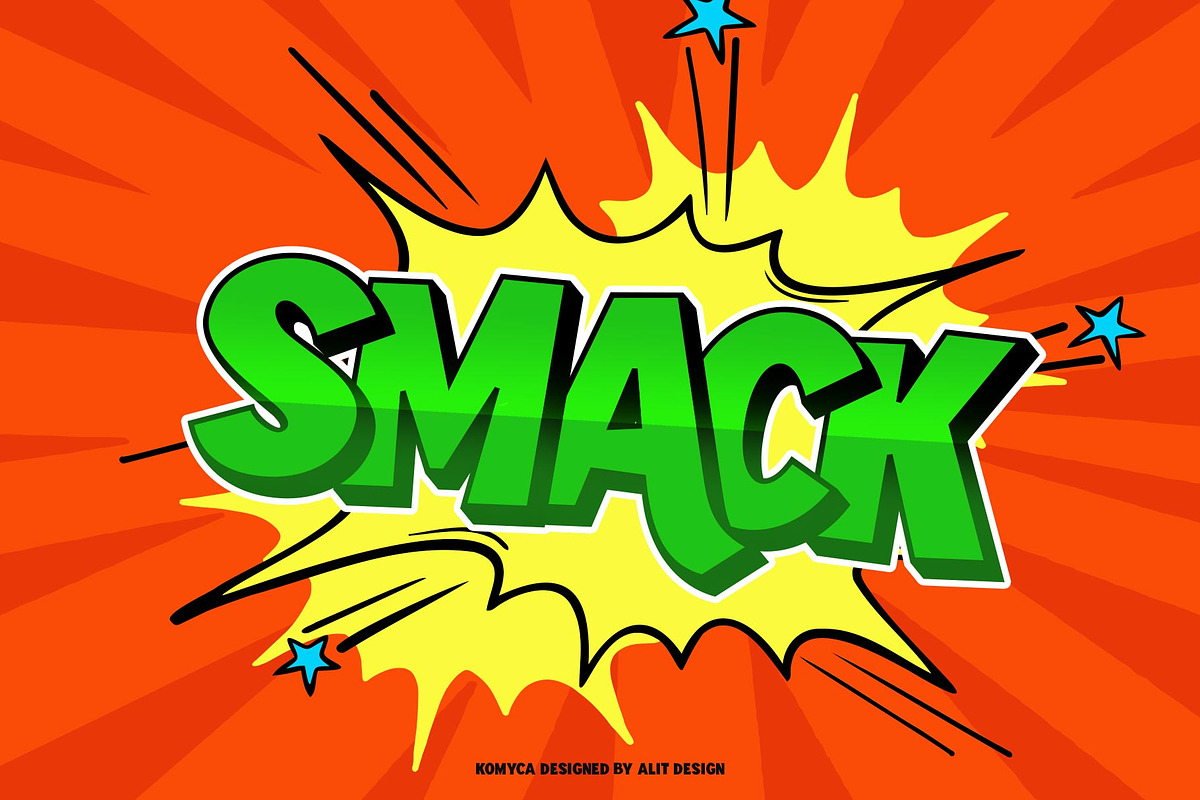 Komyca Layered Comic Typeface, a Sans Serif Font by alit design (Photo 12 of 17)