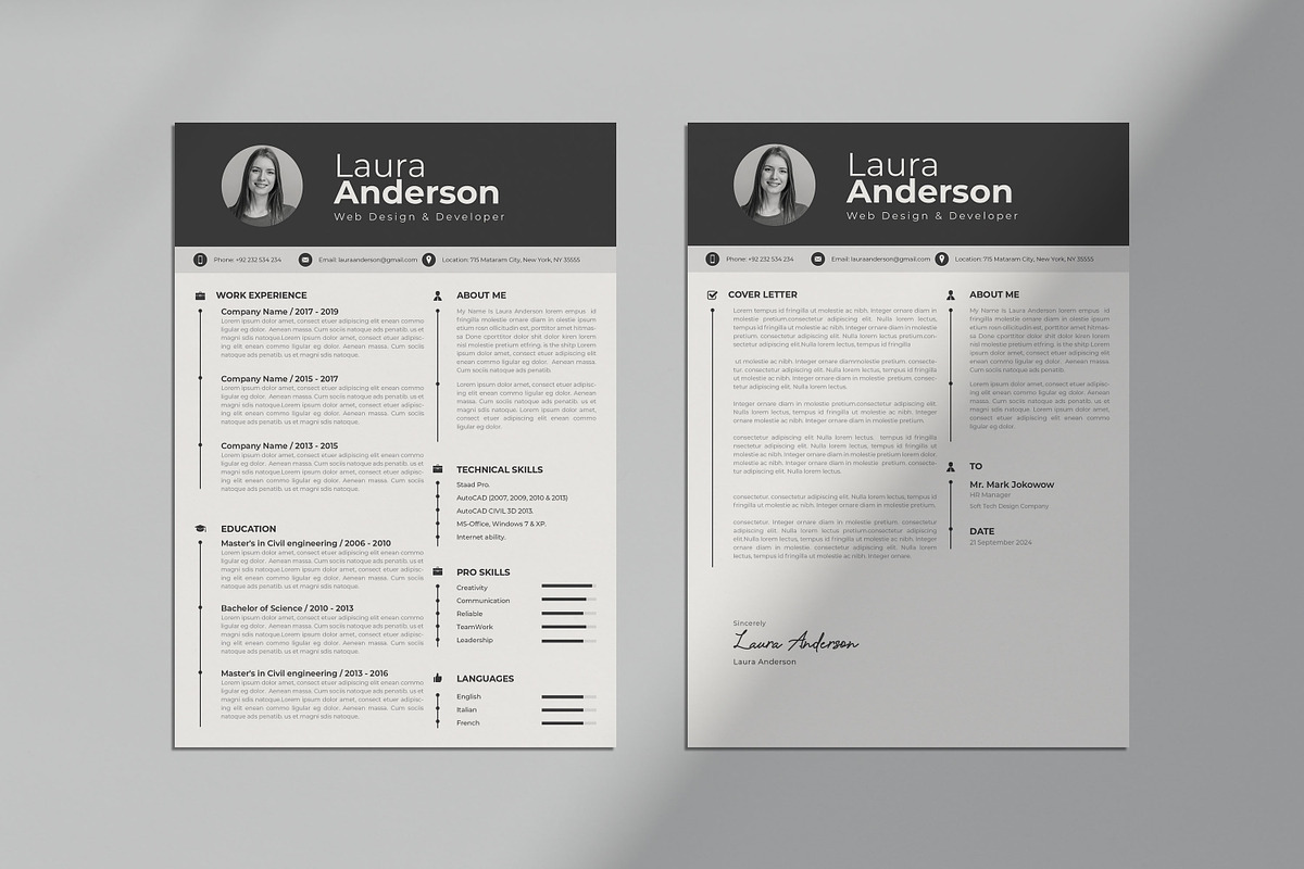 Minimalist CV Resume, a Resume Template by DreamStudio-eg
