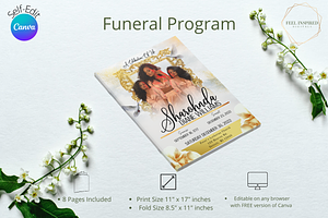 Gold Royal Funeral Program