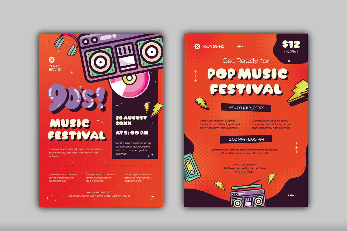 Retro Pop Music Festival Flyer, a Templates & Theme by studiogstock (Photo 1 of 3)