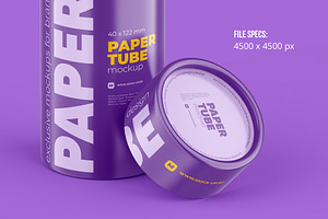 Opened Paper Tube Mockup 40x122mm