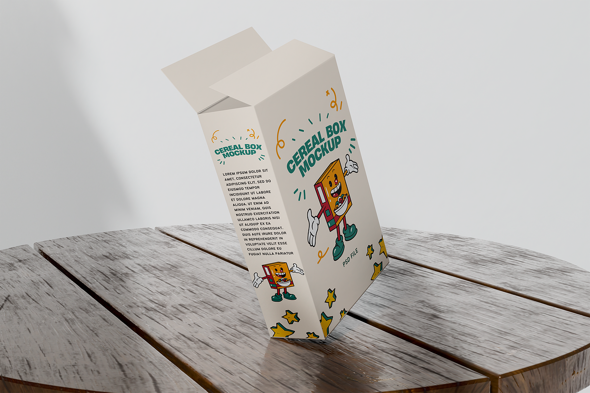 Cereal Box Mockup, a Packaging Mockup by xavier_studio (Photo 4 of 5)