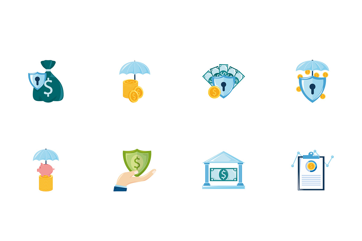 Money Security Icons Set