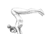 Sketchy yoga poses illustration set, an Illustration by RasterBird (Thumbnail 7 of 12)
