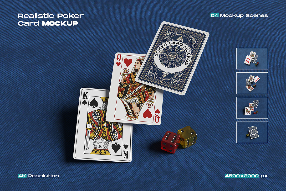 Realistic Poker Card Mockup, an Advertising Mockup by My Code Std (Photo 1 of 5)