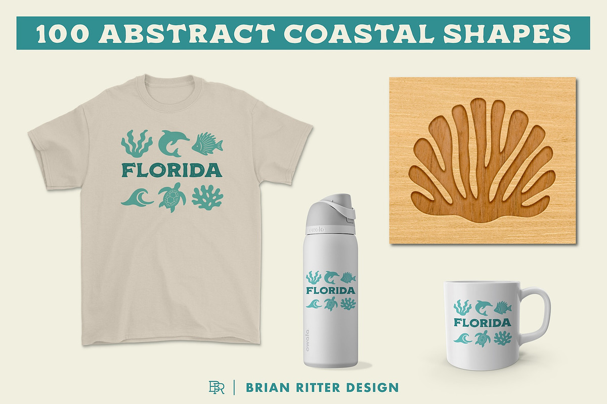 100 Abstract Sea Life Shapes, an Object Graphic by Brian Ritter Design (Photo 4 of 6)