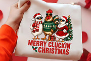 Merry Cluckin Christmas Chicken PNG, a Seasonal Illustration by CrexoraLab (Thumbnail 2 of 4)
