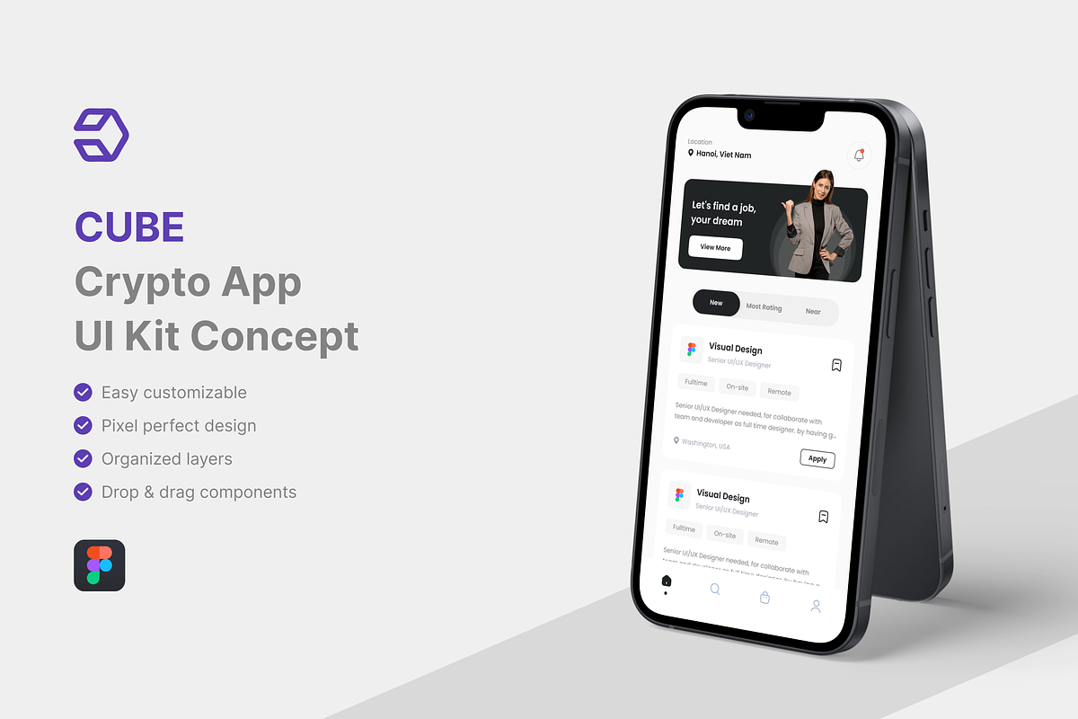 CUBE - Crypto App UI Kit, an UI Kit Template by iDoodle Studio