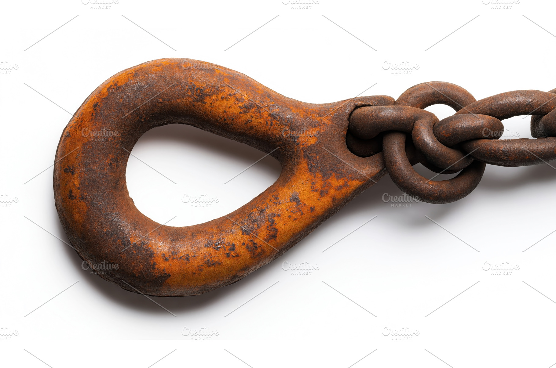 Close-up of a rusty metal chain link, an Industrial Photo by Sergey Kotenev