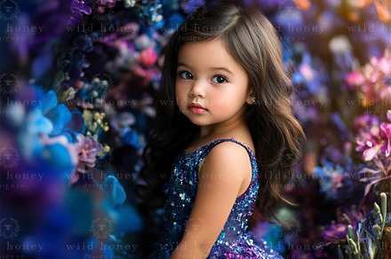 Purple Flower Wall Digital Backdrop