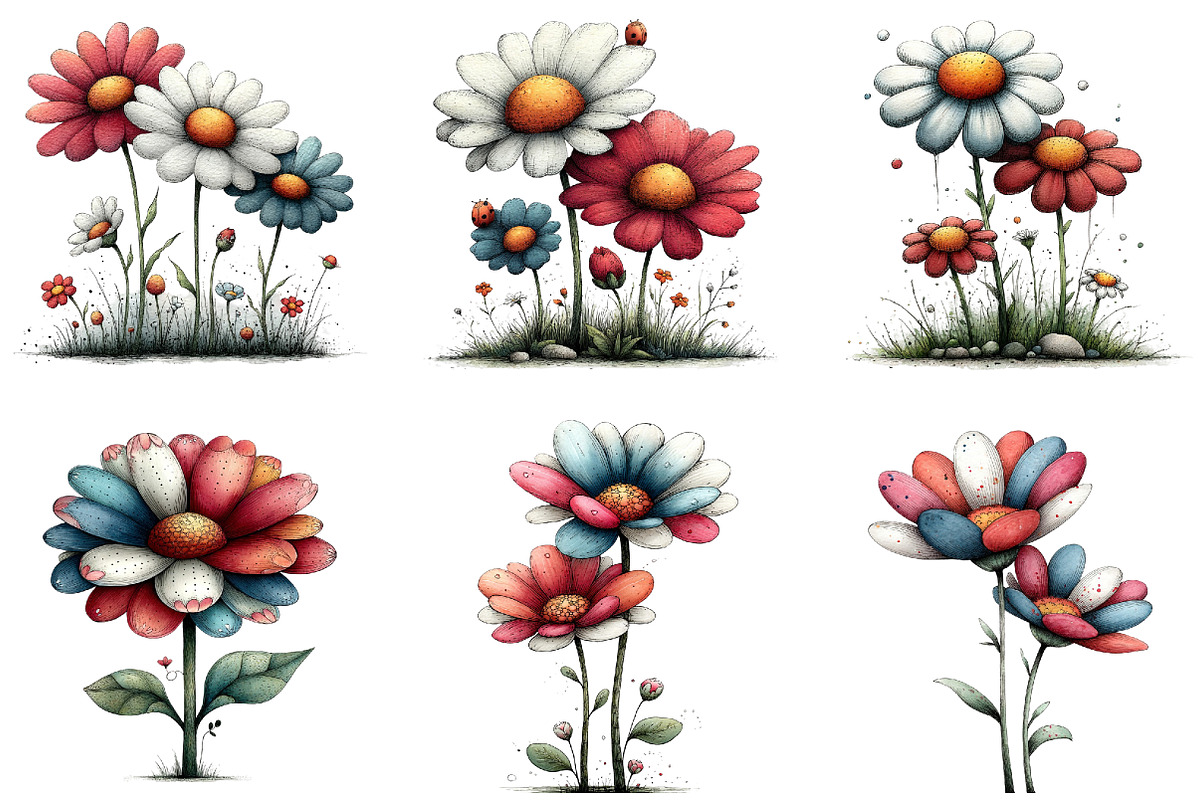 Whimsical Spring Chamomile Flower Pn, an Illustration by Sublimation Artist (Photo 7 of 7)