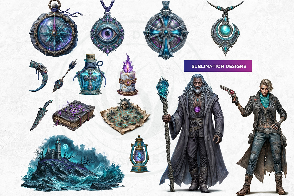 Witch hunters clipart Set, a Person Illustration by ThatsDesignArt (Photo 5 of 10)
