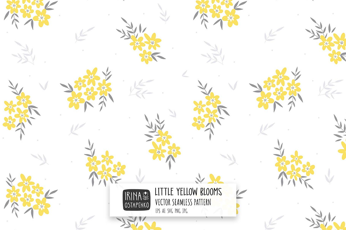 Little Yellow Blooms Floral Pattern, a Pattern Graphic by Irina Ostapenko (Photo 1 of 4)