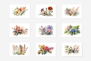 Summer Floral Watercolor Collection