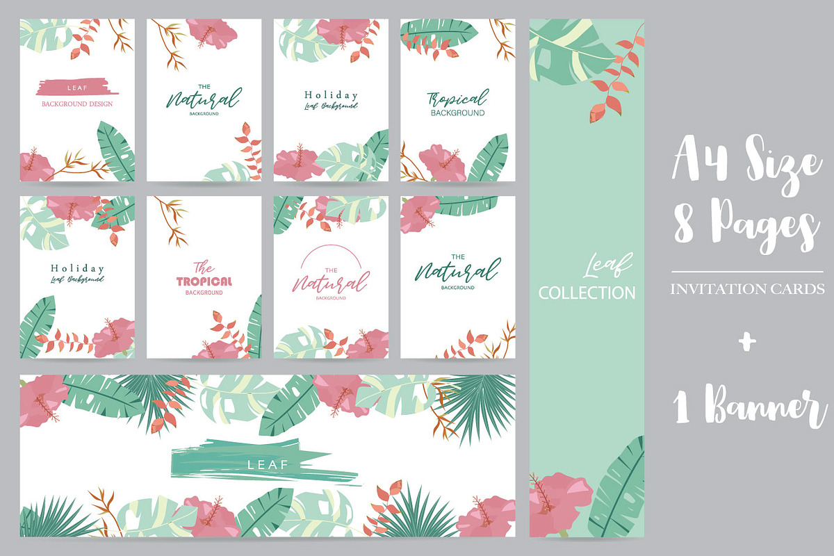 12 cute tropical design cards2#, a Card Template by Piixypeach (Photo 2 of 3)