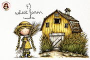 Whimsical Wheat Farm PNG, a Seasonal Illustration by Nicolle's Colorful Art (Thumbnail 1 of 4)