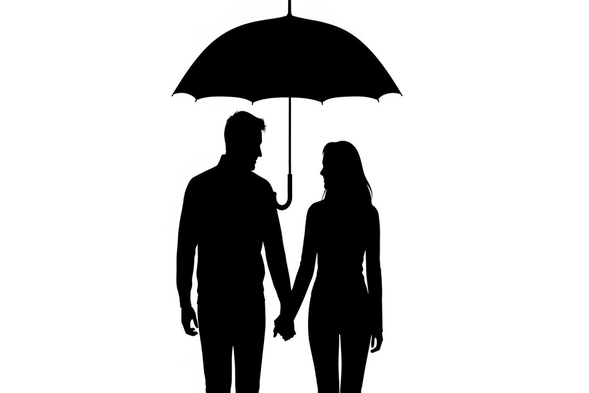 50 Couple Umbrella Silhouette Bundle, an Illustration by Designs_River (Photo 31 of 51)