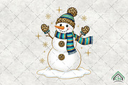 Colorful Glitter Christmas Snowman, an Illustration by Craft Nest (Thumbnail 1 of 6)
