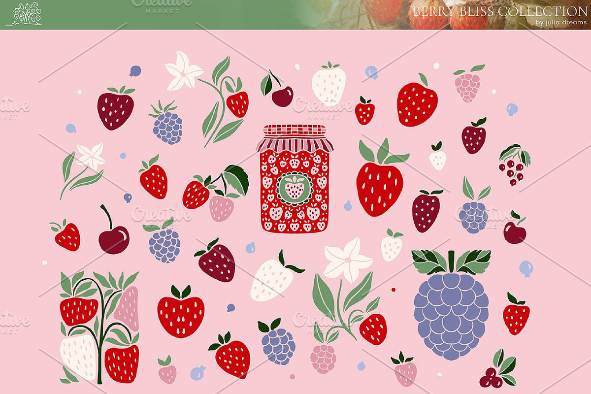 Vector clipart set berry, an Illustration by fashionaddict (Photo 2 of 2)