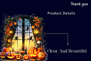 Window Halloween Sublimation Clipart