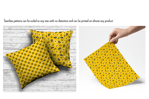 Seamless Yellow Bandana Patterns preview 7