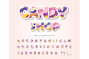 Paper cut out sweet alphabet