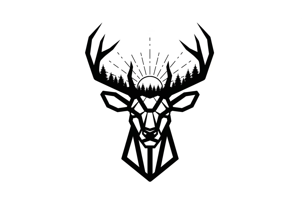 Artistic Geometric Deer Head Bundle, an Illustration by yasushie (Photo 27 of 31)