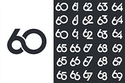 creative number 60 to 69 logo design, a Branding & Logo Template by BARONSTD (Thumbnail 1 of 3)