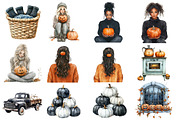 Watercolor  Cozy Halloween Clipart, an Illustration by Designworld (Thumbnail 5 of 6)