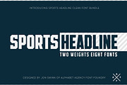 SPORTS HEADLINE (8 FONTS), a Font by Alphabet Agency (Thumbnail 1 of 5)