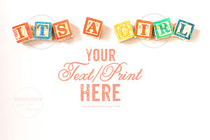 Baby Card Mockup, Styled Stock Photo