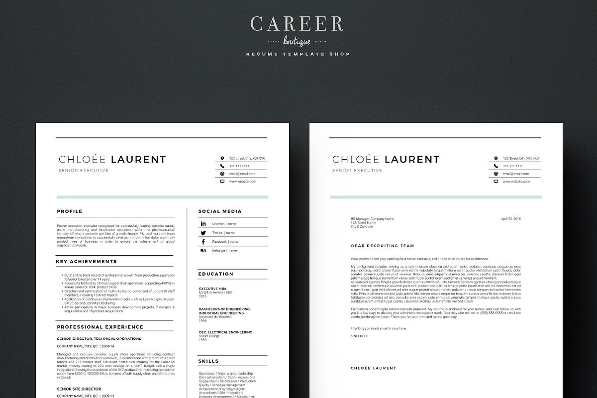 Modern Resume & CoverLetter Template, a Resume Template by careerboutique (Photo 5 of 6)