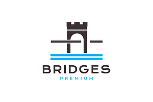 beautiful bridge modern flat logo, a Branding & Logo Template by devastd