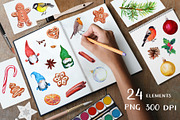 Christmas wreath creator. Watercolor, a Food Illustration by Where summer is (Thumbnail 3 of 4)
