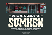 Somhen - Groovy Retro Font, a Sans Serif Font by QR Design Studio (Thumbnail 1 of 7)