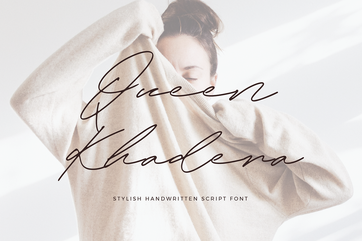Queen Khadera - Stylish Script Font, a Script Font by Aqeel_Art (Photo 1 of 8)