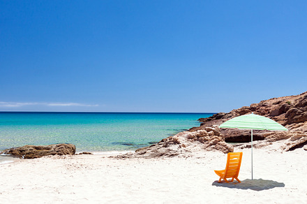 Three Deck Chairs On Beach preview 2