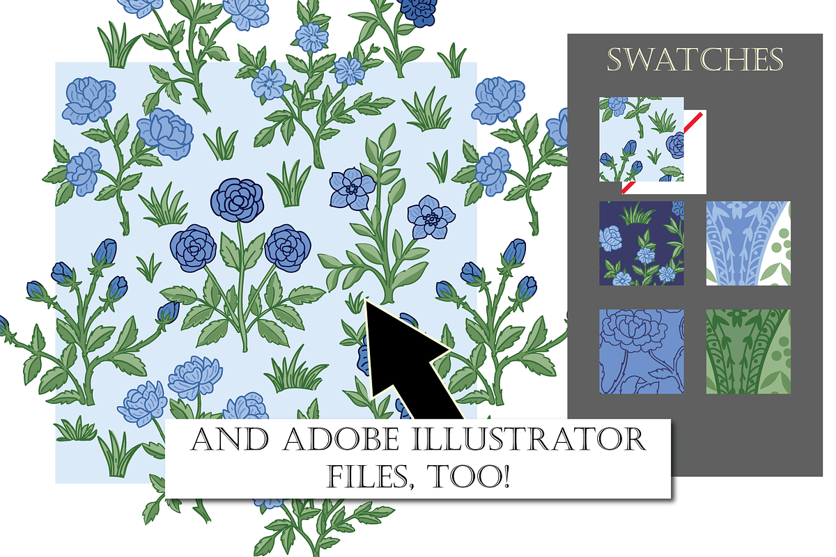 William Morris Blue & Green Pattern2, a Pattern Graphic by RachelStudio (Photo 8 of 10)