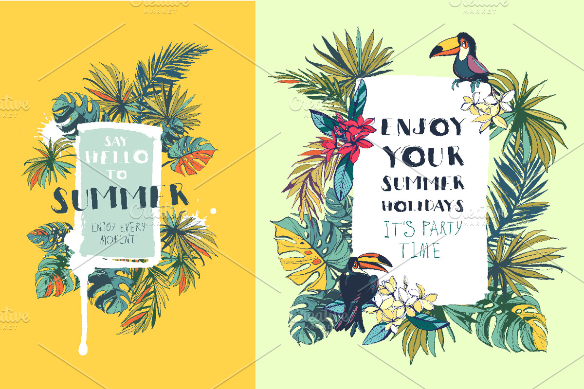Big Tropical Set: patterns & frames, a Pattern Graphic by VasilkovS (Photo 2 of 7)