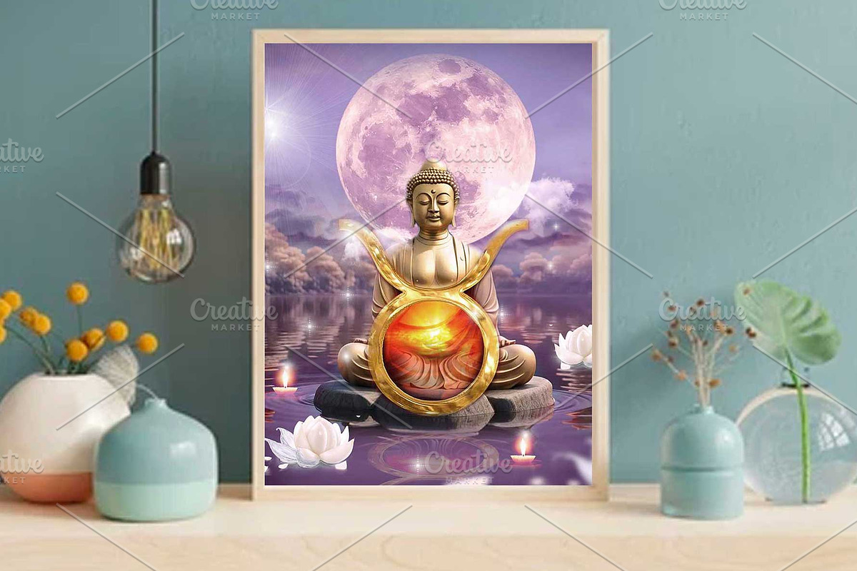Taurus Zodiac Sign Poster – Digital, a Graphic by &LAMS (Photo 2 of 4)