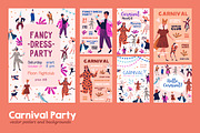 Сarnival party posters, background, a Decorative Illustration by Good Studio (Thumbnail 1 of 9)
