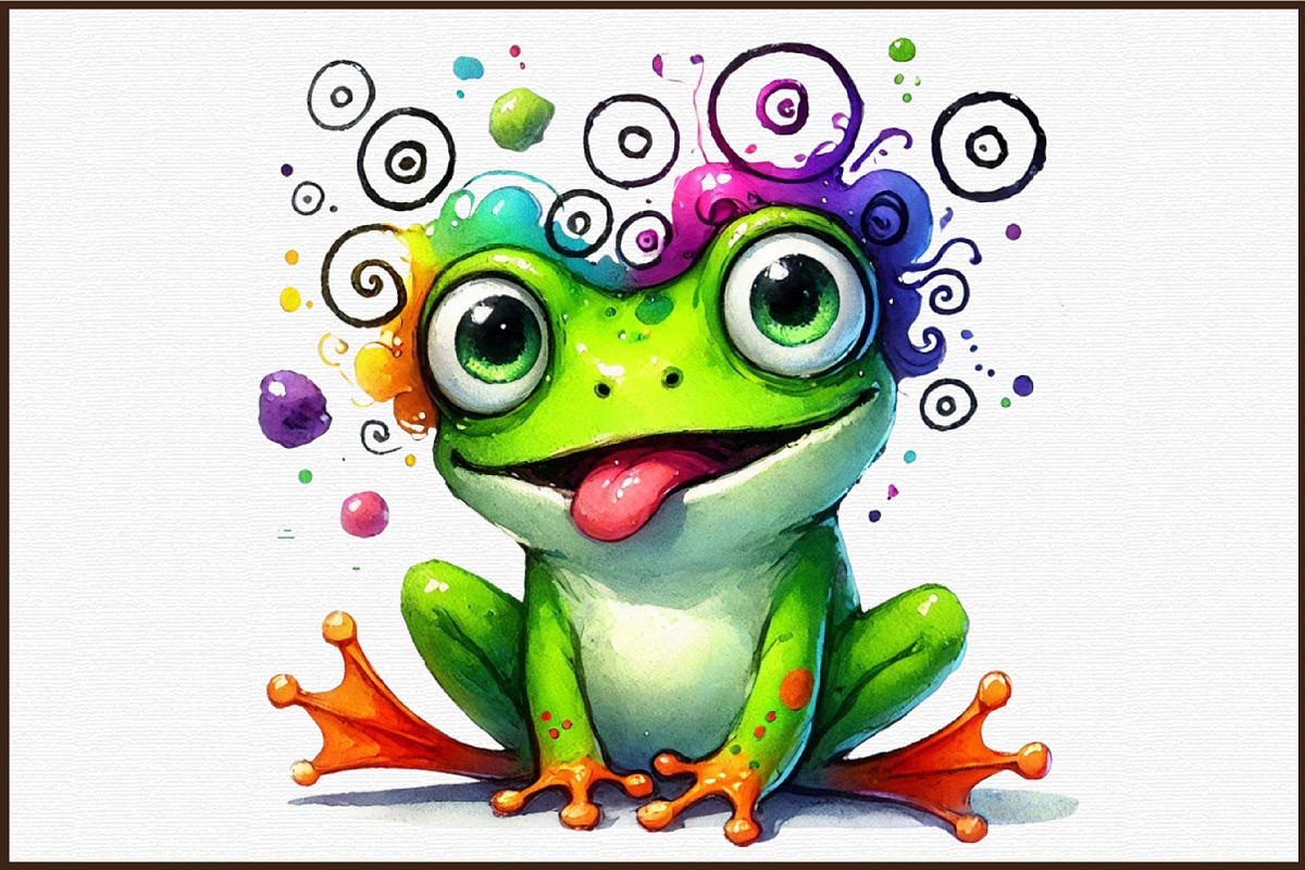 Cute Frog Clipart Bundle Funny Frog, an Illustration by Sublimation Artist (Photo 6 of 6)