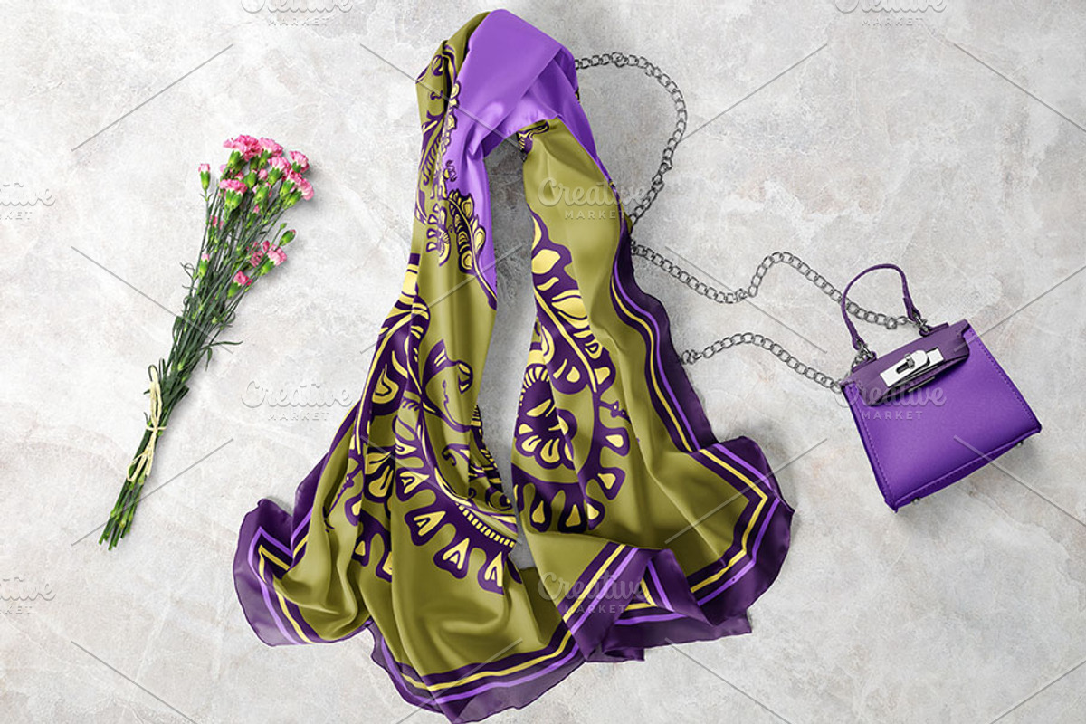 Plum Royale Silk Scarves Design, an Object Graphic by ilustrinna (Photo 8 of 12)